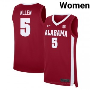 Amari Allen Alabama Crimson Tide #5 Crimson Women Basketball Embroidery Jersey - Authentic Player Edition 15814816