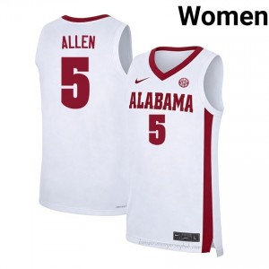 Original #5 Amari Allen Alabama White Women Stitched Basketball Jersey - NCAA Compliant & Fan-Approved 34110957