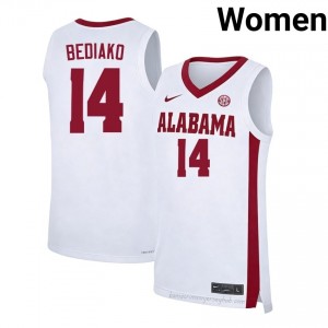 Crimson Tide Charles Bediako Women White #14 High School Basketball Jersey - game-day Ready Performance Fit 84027874