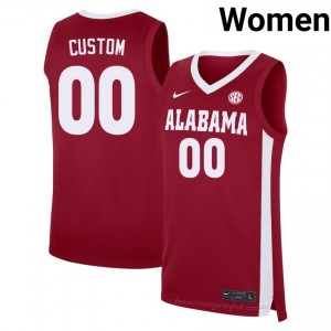 Custom Alabama Crimson Tide #00 Crimson Women Basketball Embroidery Jersey - Authentic Player Edition 29038050