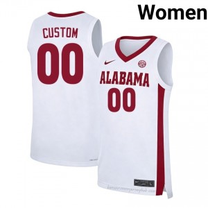 Original #00 Custom Alabama White Women Stitched Basketball Jersey - NCAA Compliant & Fan-Approved 70574184
