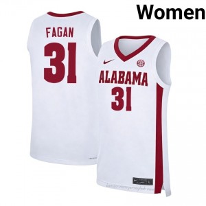 Crimson Tide Jack Fagan Women White #31 High School Basketball Jersey - game-day Ready Performance Fit 39708669