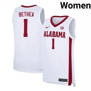 Original #1 Jalil Bethea Alabama White Women Stitched Basketball Jersey - NCAA Compliant & Fan-Approved 12550539