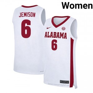 Crimson Tide London Jemison Women White #6 High School Basketball Jersey - game-day Ready Performance Fit 25219005