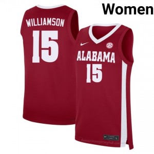 Noah Williamson Alabama Crimson Tide #15 Crimson Women Basketball Embroidery Jersey - Authentic Player Edition 97638852