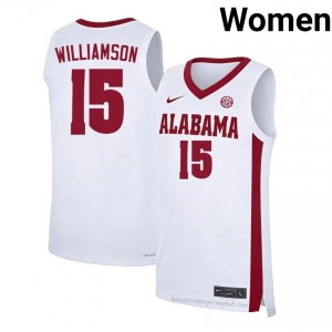 Original #15 Noah Williamson Alabama White Women Stitched Basketball Jersey - NCAA Compliant & Fan-Approved 73642099
