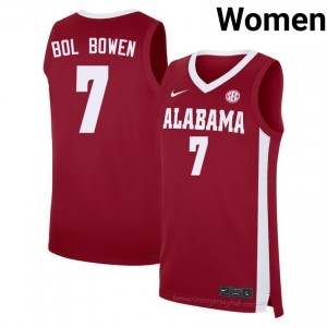 Exquisitely Embroidered Bama #7 Taylor Bol Bowen Crimson Women Authentic Basketball Jersey - NCAA Licensed & Trusted 12795961