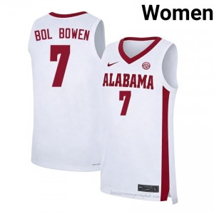 Crimson Tide Taylor Bol Bowen Women White #7 High School Basketball Jersey - game-day Ready Performance Fit 93751294