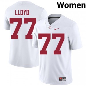 Alabama Jackson Lloyd Women White #77 High School Football Jersey - Game Day Ready Performance Fit 14345310