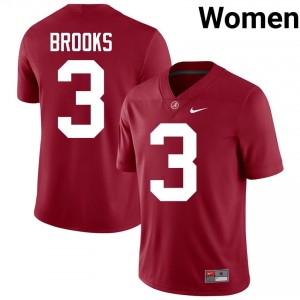 Original #3 Lotzeir Brooks Crimson Tide Crimson Women Stitched Football Jersey - NCAA Compliant & Fan-Approved 79735046