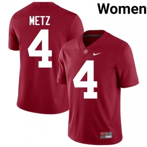 Alabama Luke Metz Women Crimson #4 University Football Jersey - Game Day Ready Performance Fit 11460892