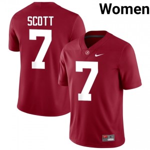 Exquisitely Embroidered Alabama Crimson Tide #7 Rico Scott Crimson Women Authentic Football Jersey - NCAA Licensed & Trusted 70499341