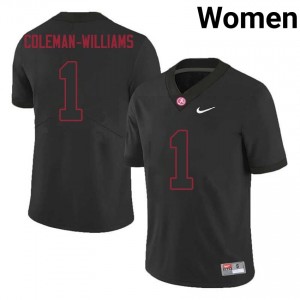 Alabama Ryan Coleman-Williams Women Black #1 University Football Jersey - Game Day Ready Performance Fit 17761819
