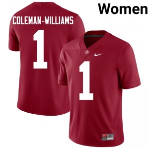 Original #1 Ryan Coleman-Williams Crimson Tide Crimson Women Stitched Football Jersey - NCAA Compliant & Fan-Approved 37475450