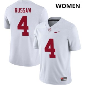 Alabama Qua Russaw Women White #4 NCAA Football Jersey - Game Day Ready Performance Fit 13731645