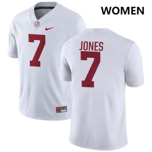 Alabama DaShawn Jones Women White #7 NCAA Football Jersey - Game Day Ready Performance Fit 92075808
