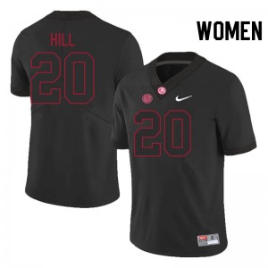 Daniel Hill Bama #20 Blackout Women Football Embroidery Jersey - Authentic Player Edition 83858565
