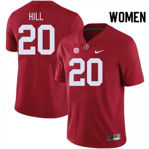 Alabama Daniel Hill Women Crimson #20 NCAA Football Jersey - Game Day Ready Performance Fit 28272747