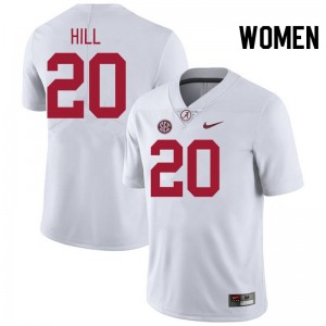 Exquisitely Embroidered Alabama Crimson Tide #20 Daniel Hill White Women Authentic Football Jersey - NCAA Licensed & Trusted 67325507