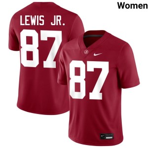 Danny Lewis Jr. Bama #87 Crimson Women Football Embroidery Jersey - Authentic Player Edition 93199886
