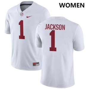 Original #1 Domani Jackson Crimson Tide White Women Stitched Football Jersey - NCAA Compliant & Fan-Approved 50234933