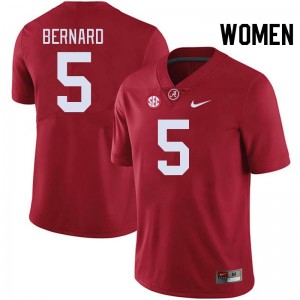 Germie Bernard Bama #5 Crimson Women Football Embroidery Jersey - Authentic Player Edition 55884017