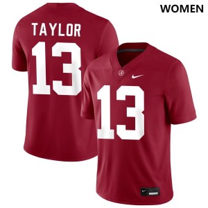 Exquisitely Embroidered Alabama Crimson Tide #13 Ivan Taylor Crimson Women Authentic Football Jersey - NCAA Licensed & Trusted 88929071