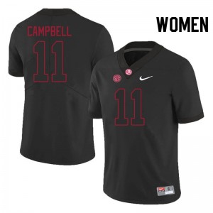 Jihaad Campbell Bama #11 Blackout Women Football Embroidery Jersey - Authentic Player Edition 54613259