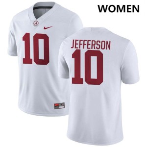 Original #10 Justin Jefferson Crimson Tide White Women Stitched Football Jersey - NCAA Compliant & Fan-Approved 71989478