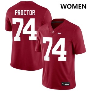 Kadyn Proctor Bama #74 Crimson Women Football Embroidery Jersey - Authentic Player Edition 10574353