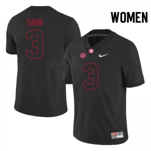 Original #3 Keon Sabb Crimson Tide Blackout Women Stitched Football Jersey - NCAA Compliant & Fan-Approved 87581454