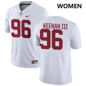 Alabama Tim Keenan III Women White #96 NCAA Football Jersey - Game Day Ready Performance Fit 72079017