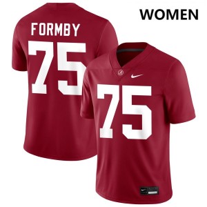 Exquisitely Embroidered Alabama Crimson Tide #75 Wilkin Formby Crimson Women Authentic Football Jersey - NCAA Licensed & Trusted 45520621