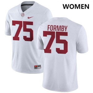 Alabama Wilkin Formby Women White #75 NCAA Football Jersey - Game Day Ready Performance Fit 74281887