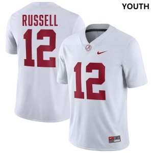 Alabama Keelon Russell Youth White #12 NCAA Football Jersey - Game Day Ready Performance Fit 61554506