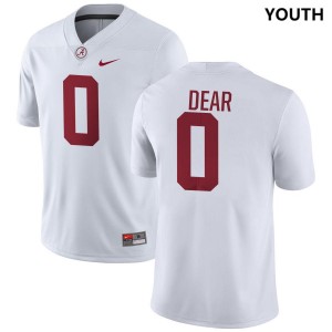 Alabama Akylin Dear Youth White #0 NCAA Football Jersey - Game Day Ready Performance Fit 45695129