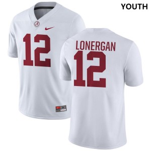 Alabama Dylan Lonergan Youth White #12 NCAA Football Jersey - Game Day Ready Performance Fit 80561867