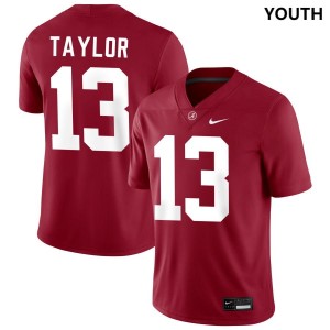 Ivan Taylor Bama #13 Crimson Youth Football Embroidery Jersey - Authentic Player Edition 94998494