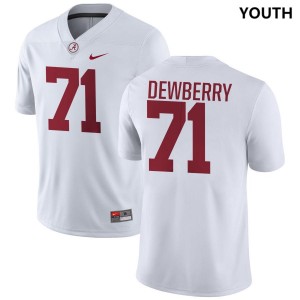 Alabama Kam Dewberry Youth White #71 NCAA Football Jersey - Game Day Ready Performance Fit 80497036