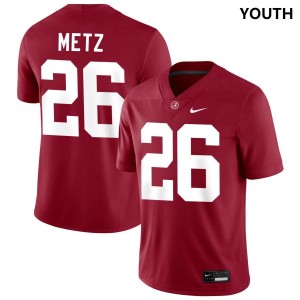 Exquisitely Embroidered Alabama Crimson Tide #26 Luke Metz Crimson Youth Authentic Football Jersey - NCAA Licensed & Trusted 20018978