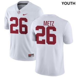 Alabama Luke Metz Youth White #26 NCAA Football Jersey - Game Day Ready Performance Fit 78484694