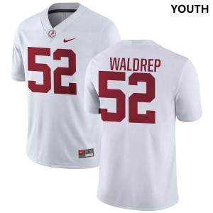Original #52 Mal Waldrep Crimson Tide White Youth Stitched Football Jersey - NCAA Compliant & Fan-Approved 65935528