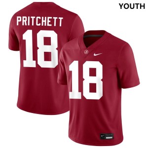 Exquisitely Embroidered Alabama Crimson Tide #18 Marshall Pritchett Crimson Youth Authentic Football Jersey - NCAA Licensed & Trusted 23509450