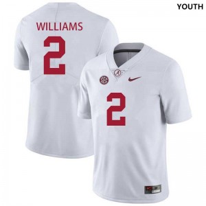 Ryan Williams Bama #2 White Youth Football Embroidery Jersey - Authentic Player Edition 17778800
