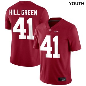 Nikhai Hill-Green Bama #41 Crimson Youth Football Embroidery Jersey - Authentic Player Edition 41991535
