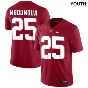 Steve Bolo Mboumoua Bama #25 Crimson Youth Football Embroidery Jersey - Authentic Player Edition 38757576
