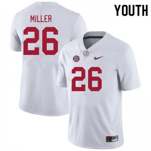Exquisitely Embroidered Alabama Crimson Tide #26 Jam Miller White Youth Authentic Football Jersey - NCAA Licensed & Trusted 18329218