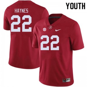 Alabama Justice Haynes Youth Crimson #22 NCAA Football Jersey - Game Day Ready Performance Fit 56082808