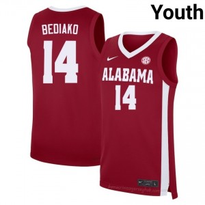 Charles Bediako Alabama Crimson Tide #14 Crimson Youth Basketball Embroidery Jersey - Authentic Player Edition 26234447