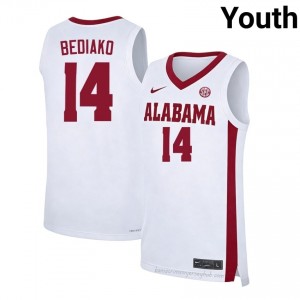 Original #14 Charles Bediako Alabama White Youth Stitched Basketball Jersey - NCAA Compliant & Fan-Approved 89283140